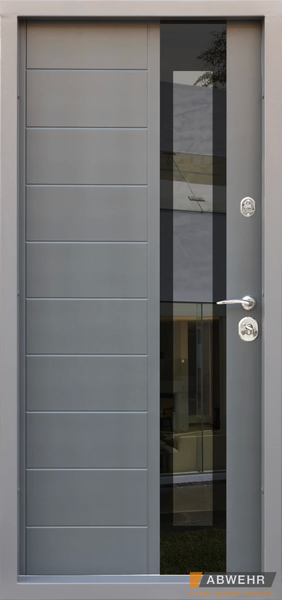 Вхідні двері з терморозривом ABWehr Ufo (колір Ral 7016 + Антрацит) комплектація Cottage 367 фото