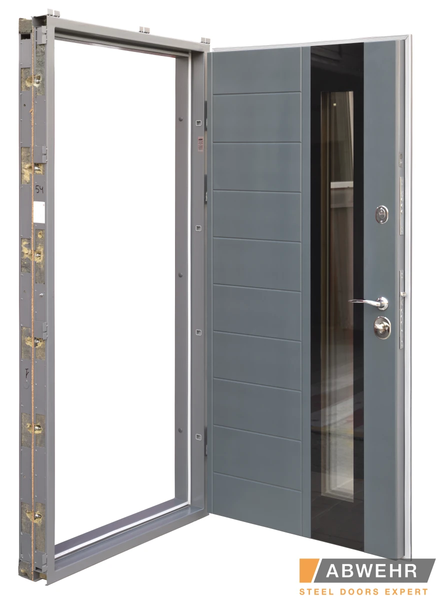 Вхідні двері з терморозривом ABWehr Ufo (колір Ral 7016 + Антрацит) комплектація Cottage 367 фото