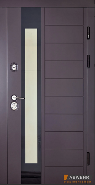 Входные двери с терморазрывом ABWehr Ufo (цвет Ral 8019 + ТО) комплектация Cottage 367 фото
