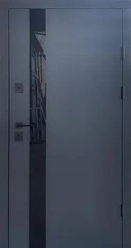 Элегант Стрит металл Антрацит 7021 краска/МДФ белая шагрень, нажимная ручка qd-084 фото