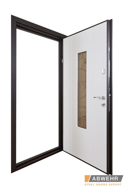 Вхідні двері модель Solid Glass (колір Ral 8022T) комплектація Defender 408 фото